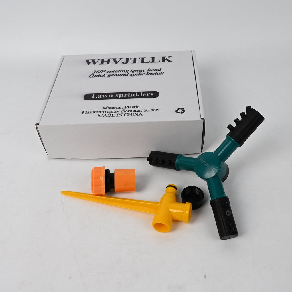 WHVJTLLK Lawn Sprinklers 360 Degree Rotating Sprinkler with Ground Spike and Connector Adjustable Spray