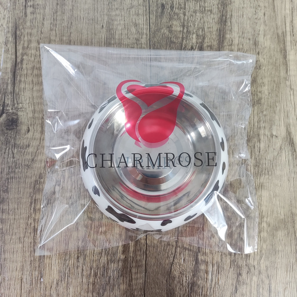 CHARMROSE Dual-Layer Pet Dishes – Stainless Steel & PP,-Spill & Anti-Slip Design