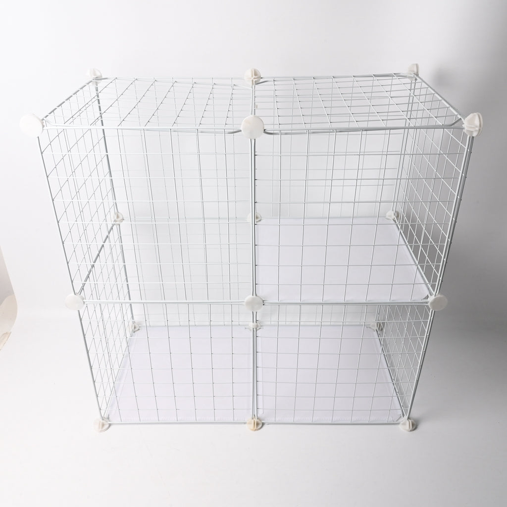BUDGET BASICS Cat House  Metal Pet Crate Cat Apartment with Multiple Platforms and Hidden Litter Box Space