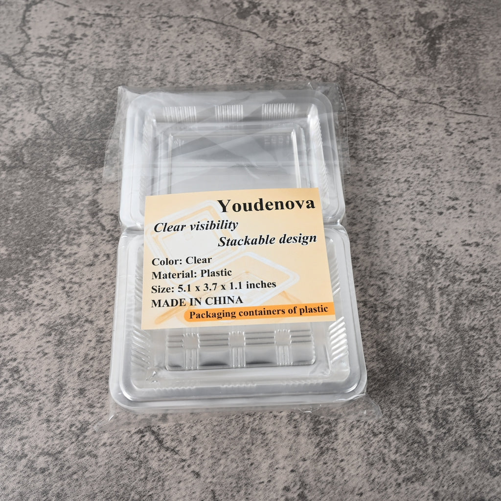 Youdenova Packaging Containers of Plastic Clear Plastic Storage Boxes Durable Compact Versatile for Small Items Organization