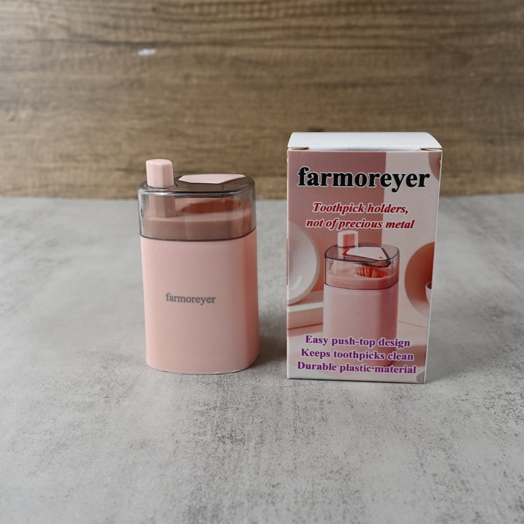 farmoreyer Pink Toothpick Holders Not of Precious Metal Press Top Toothpick Holder for Dining Table