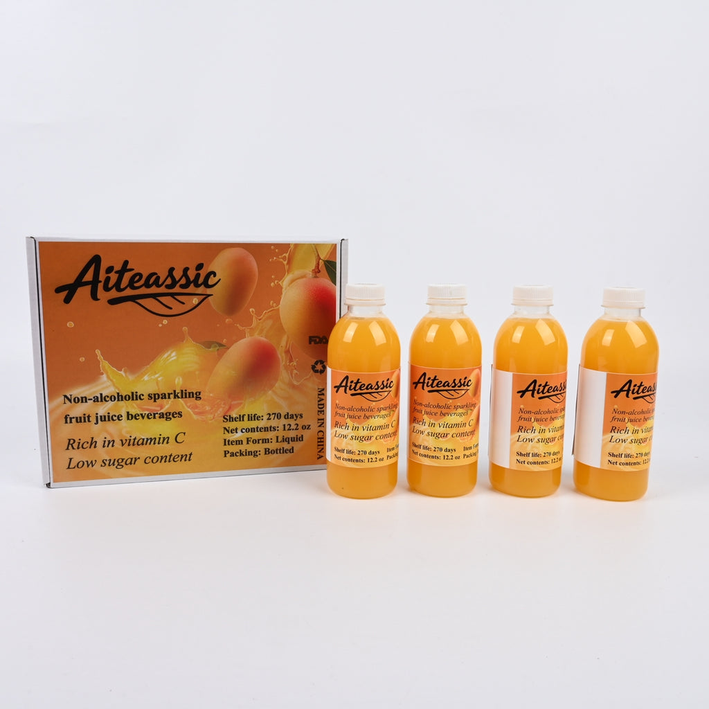 Aiteassic Mango Vitamin C Juice Drink, Low Sugar, 12 fl oz Bottle, 9-Month Shelf Life
