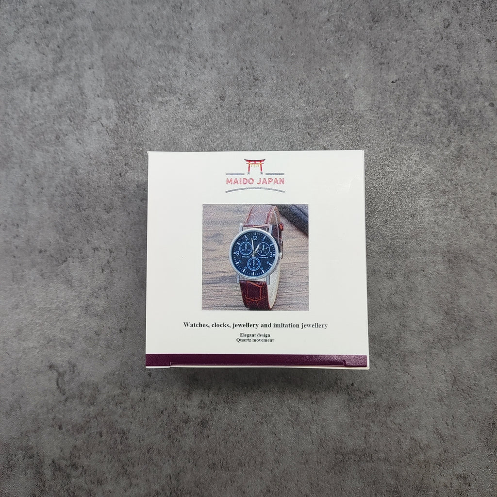 MAIDO JAPAN Watches, clocks, jewellery and imitation jewellery - Men's Classic Watch - Black Dial, Brown Leather Strap