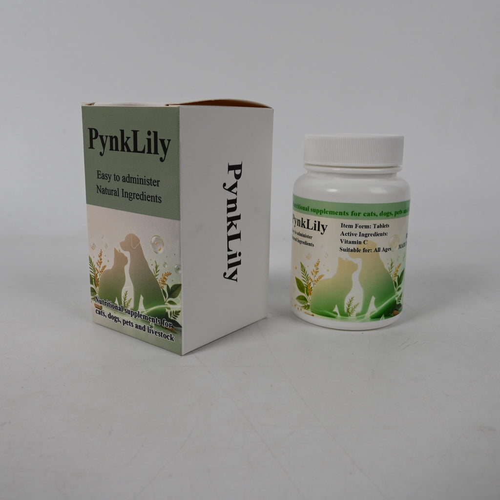 PynkLily Nutritional Supplements for Cats Dogs Pets and Livestock Pet Dietary Supplements Vitamin C Tablets