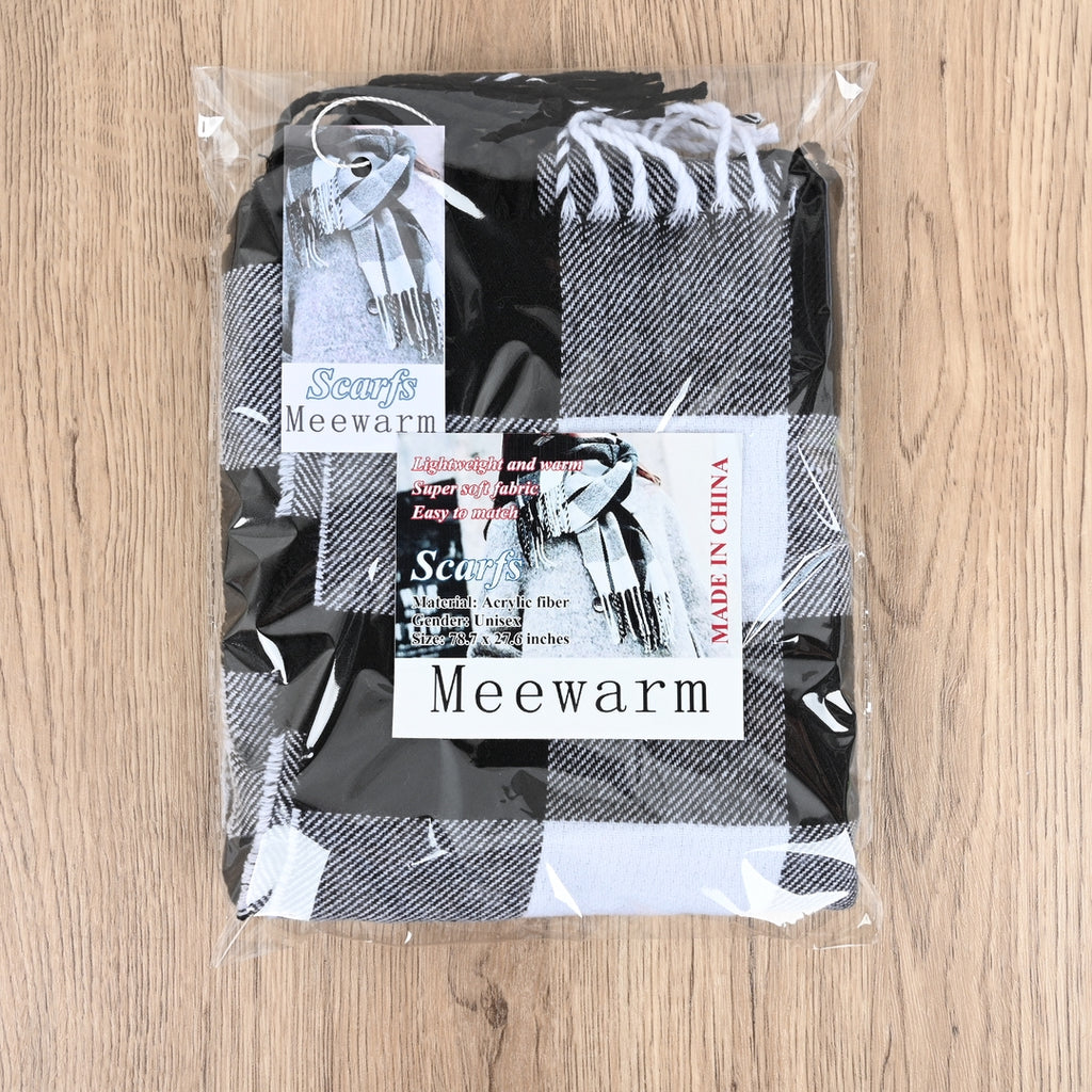 Meewarm Cozy Acrylic Fiber Scarf Unisex Soft Lightweight Winter Warm Accessory