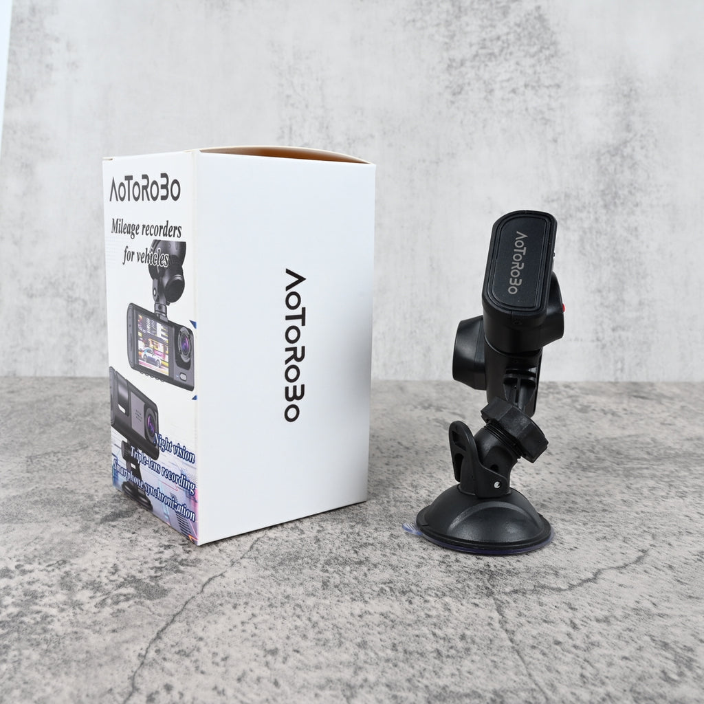 AOTOROBO New Tri Lens Car Dash Camera 3 Way Recording Night Vision WiFi Smartphone Sync for Vehicles