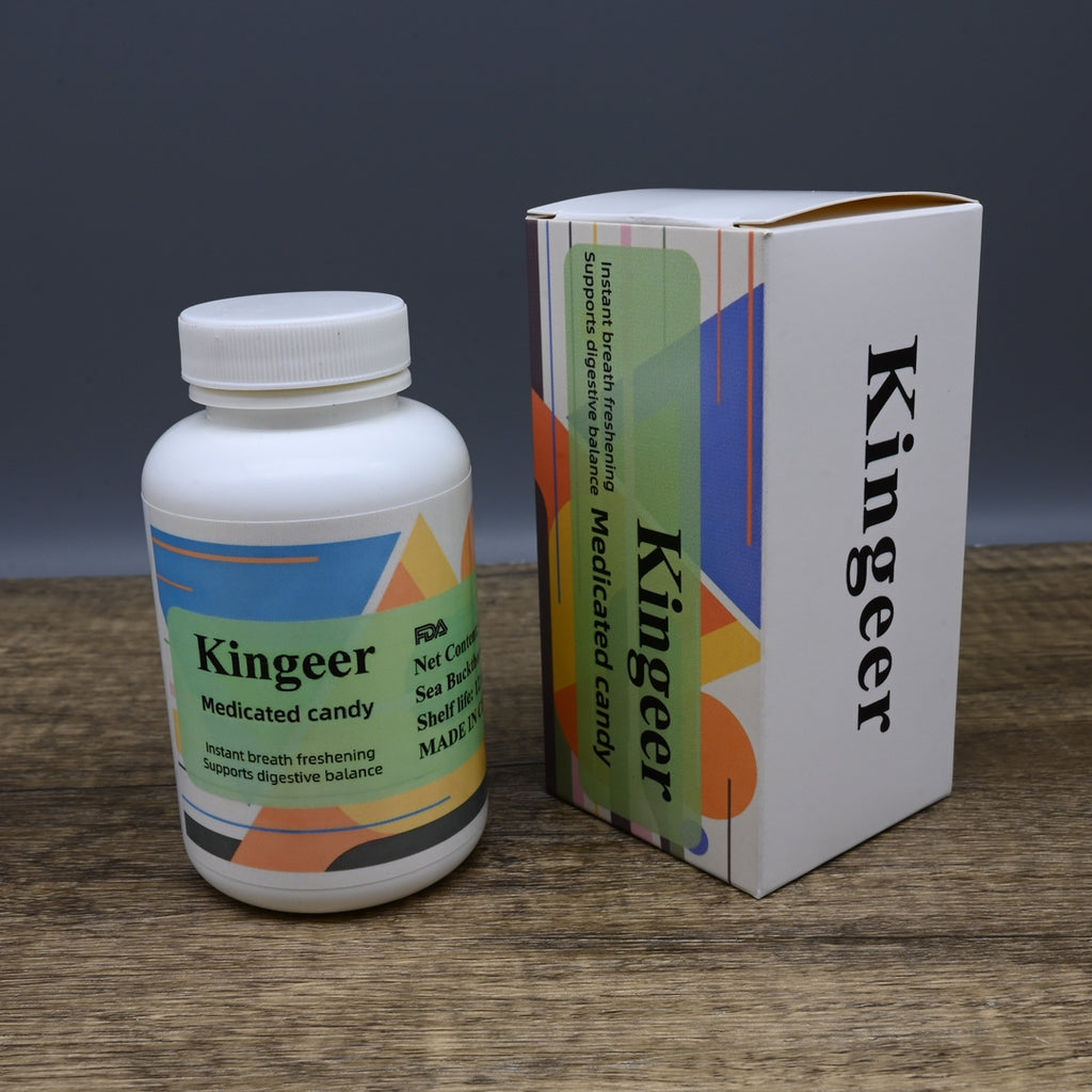 Kingeer Medicated Candy Herbal Lozenges Natural Breath Freshener Digestive Support Daily Supplement
