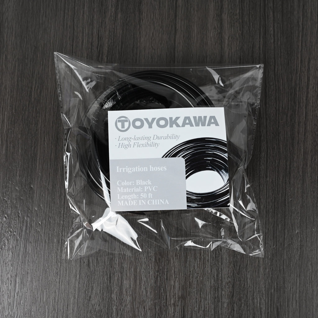 TOYOKAWA Irrigation Hoses Black Durable Flexible Weather Resistant Kink Free for Garden Lawn and Agricultural Watering