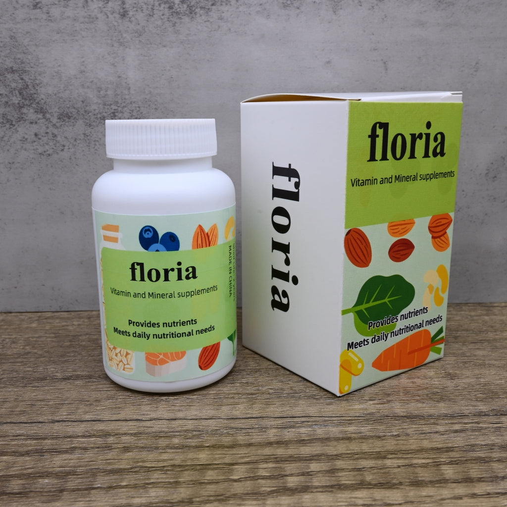 floria Multiple Vitamins and Minerals Tablets Fruit Flavored Essential Nutrients with Calcium Iron and Zinc for Adults