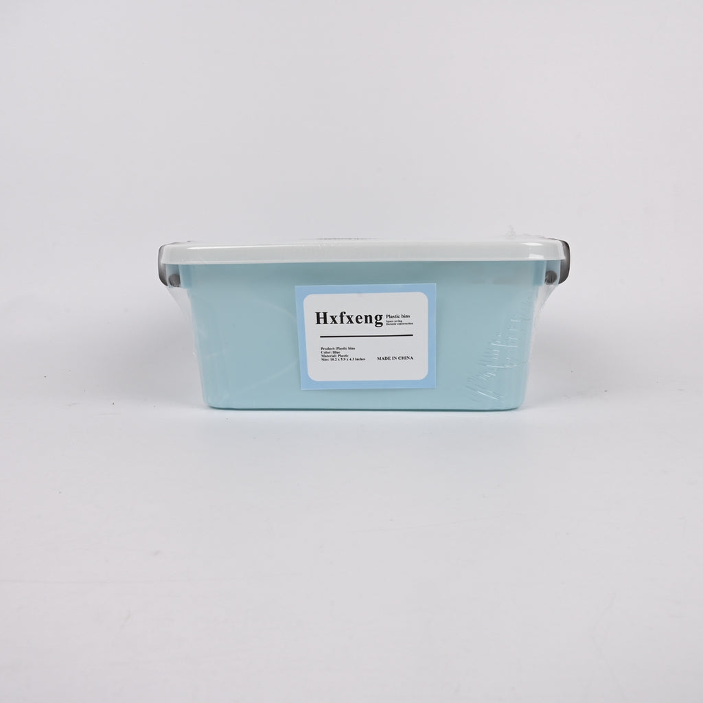 Hxfxeng Sky Blue Mini Plastic Bins Stackable Small Storage Containers for Home Office Organization