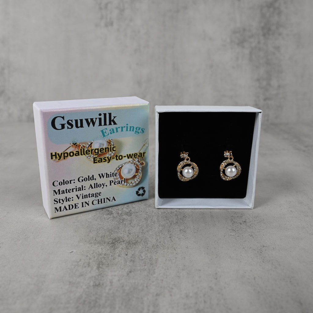 Gsuwilk Earrings Elegant Stud Earrings Hypoallergenic Lightweight Classic Design Comfortable Secure for Sensitive Ears