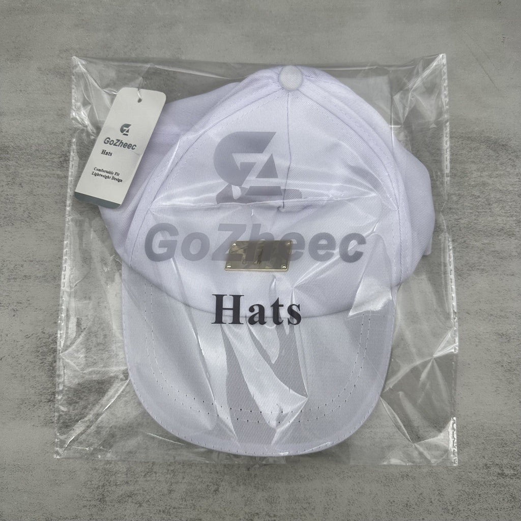 GZ GOZHEEC Unisex Classic White Cotton Hat - Stylish, Breathable Hats Outdoor Accessory for Everyday Wear