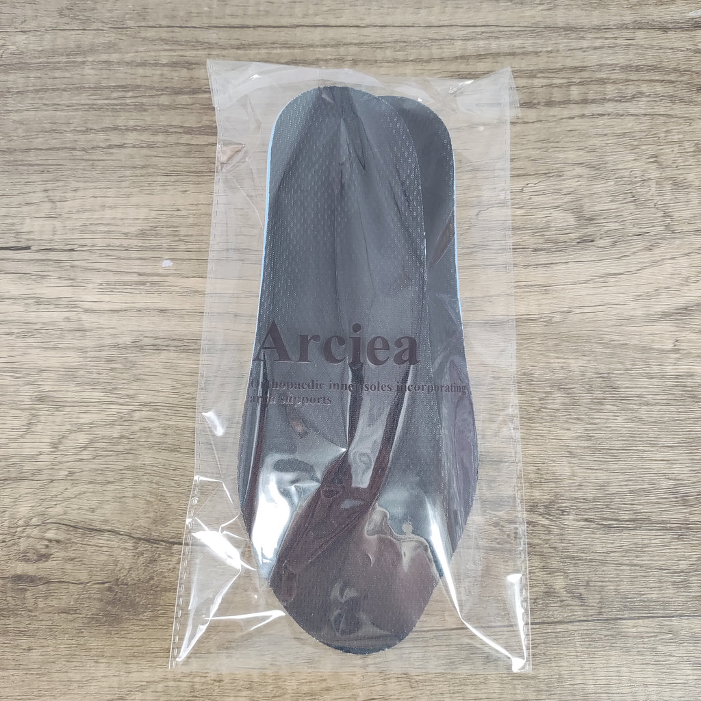 Arciea Orthopedic Insoles with Arch Support, Black & Blue, Size 6, PU+GEL+TPU+Breathable Fabric