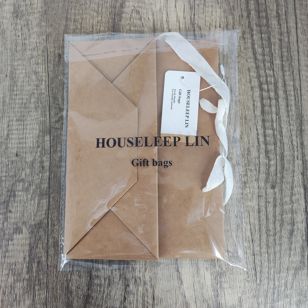 HOUSELEEP LIN Eco-Friendly Brown Paper Gift Bags | Elegant Design for All Occasions