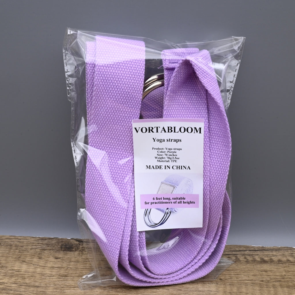 VORTABLOOM Premium Yoga Straps for Flexibility & Stretching | Professional-Grade Exercise & Workout Yoga Straps with Adjustable D-Ring