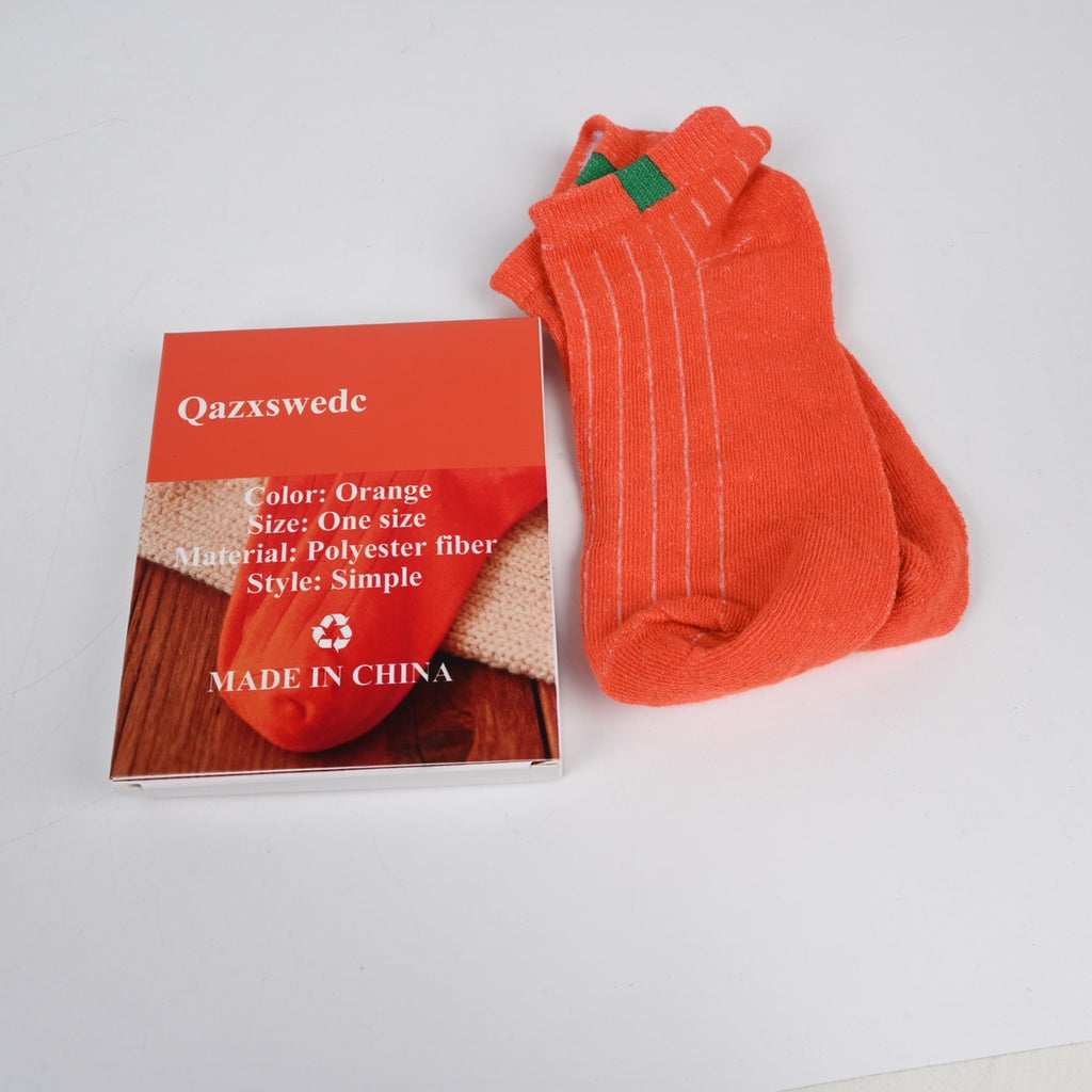 Qazxswedc Bold Orange Socks - Vibrant Unisex Casual Socks with High-Quality Comfort Fit