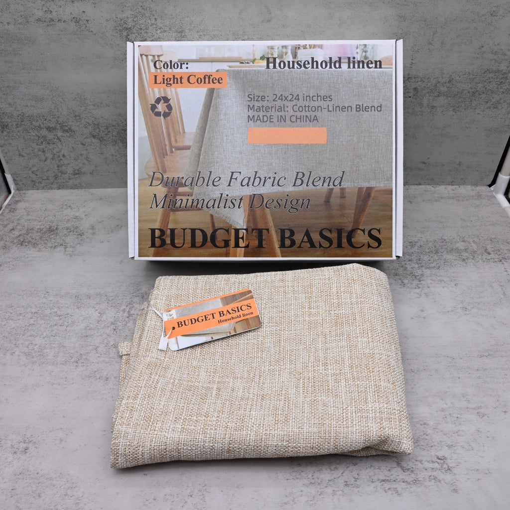 BUDGET BASICS Premium Household Linen Tablecloth - Nordic Minimalist Cotton-Blend Table Cover