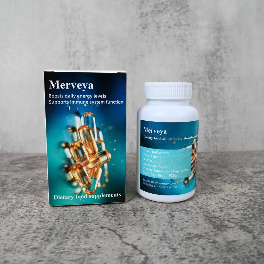 Merveya Dietary Food Supplements Daily Wellness Capsules with Antioxidants and B Vitamins for Metabolic Support and Overall Health