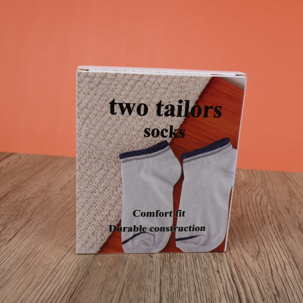 two tailors Durable Breathable Ankle Socks with Mixed Color Stripes for Men and Women