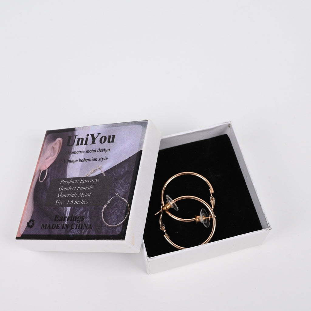 UniYou Classic 14K Gold Plated Hoop Earrings - Simple Round Circle Earrings for Women Daily Wear