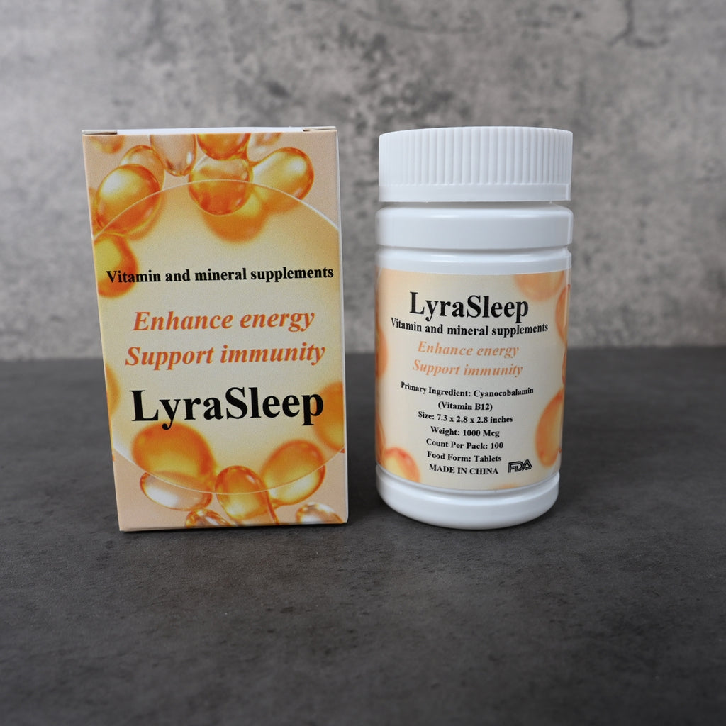 LyraSleep Vitamin and Mineral Supplements High Potency Vitamin B12 Tablets for Overall Wellness