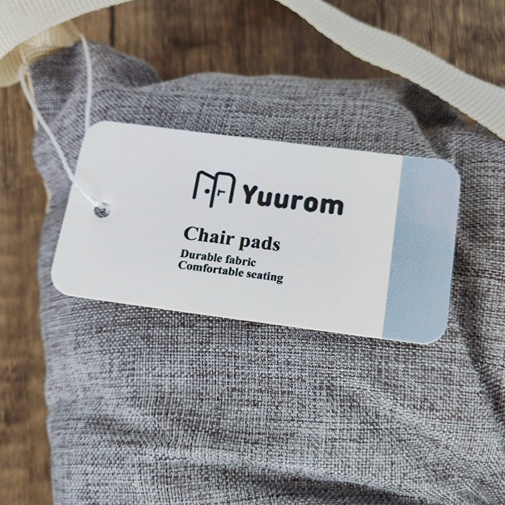 Yuurom Premium Gray Tufted Chair Cushions - Non-Slip, Easy to Clean