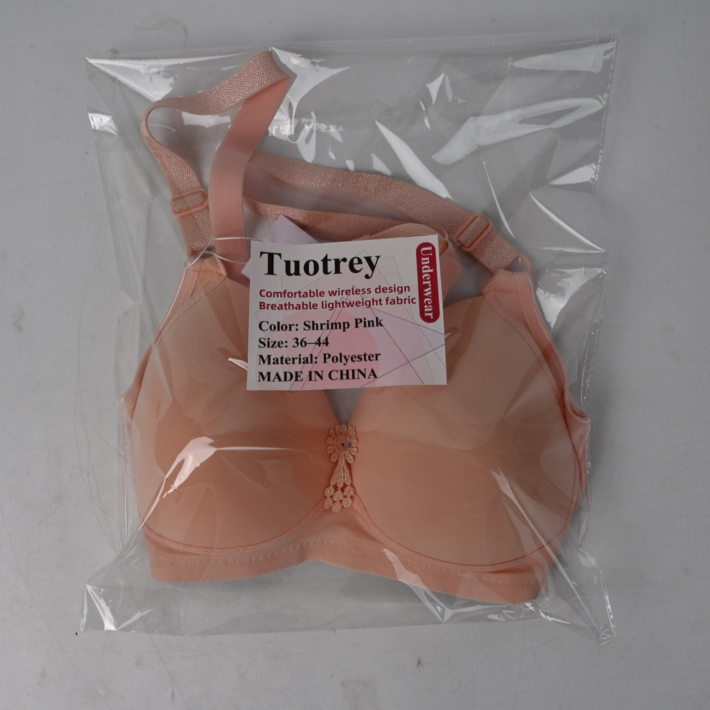 Tuotrey Underwear Womens Plus Size Bra Wireless Lightweight Breathable Lift Support Side Smoothing for All Day Comfort