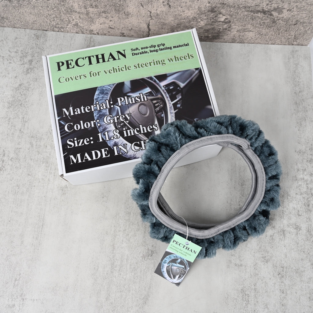 PECTHAN Covers for Vehicle Steering Wheels Premium Fitted Steering Wheel Cover Soft Non Slip Grip Heat Protection