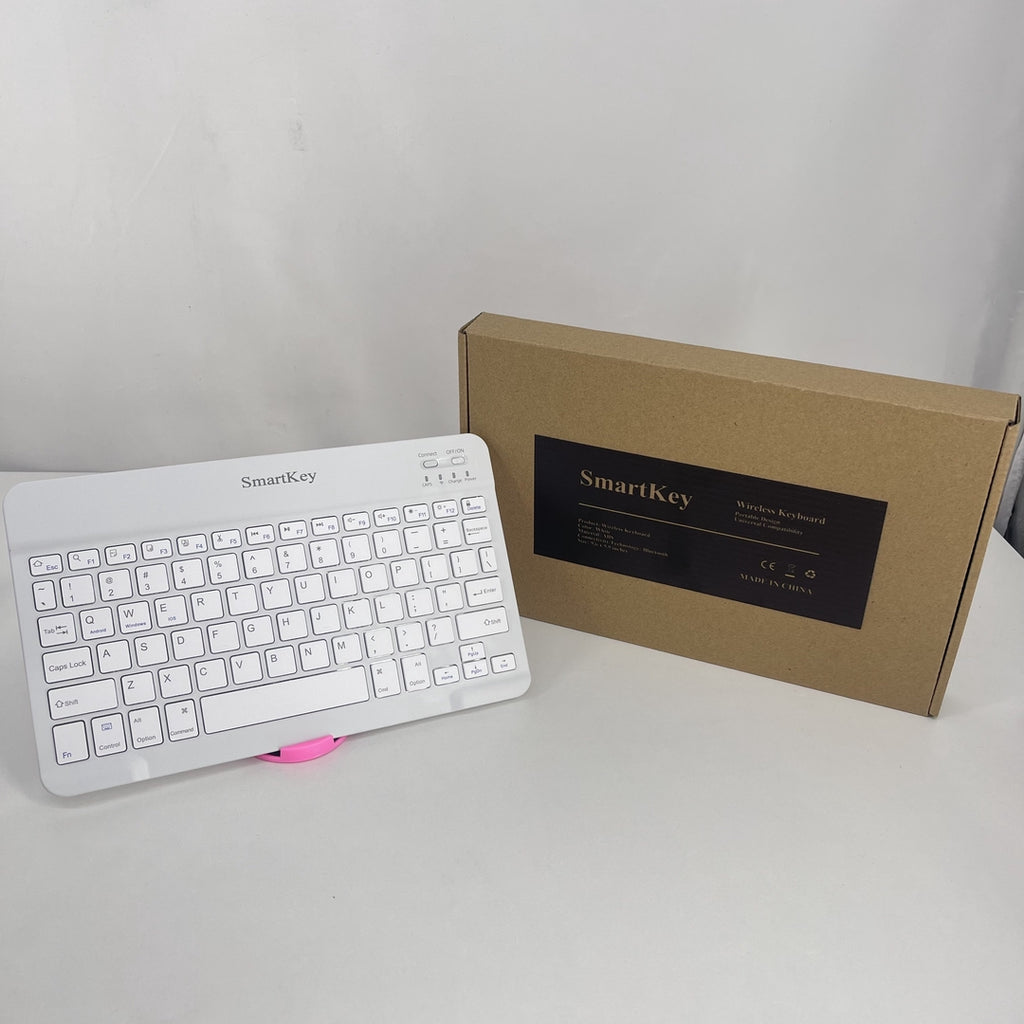 SmartKey 10-Inch Tablet Wireless Keyboard - Sleek White Design for Enhanced Productivity on the Go