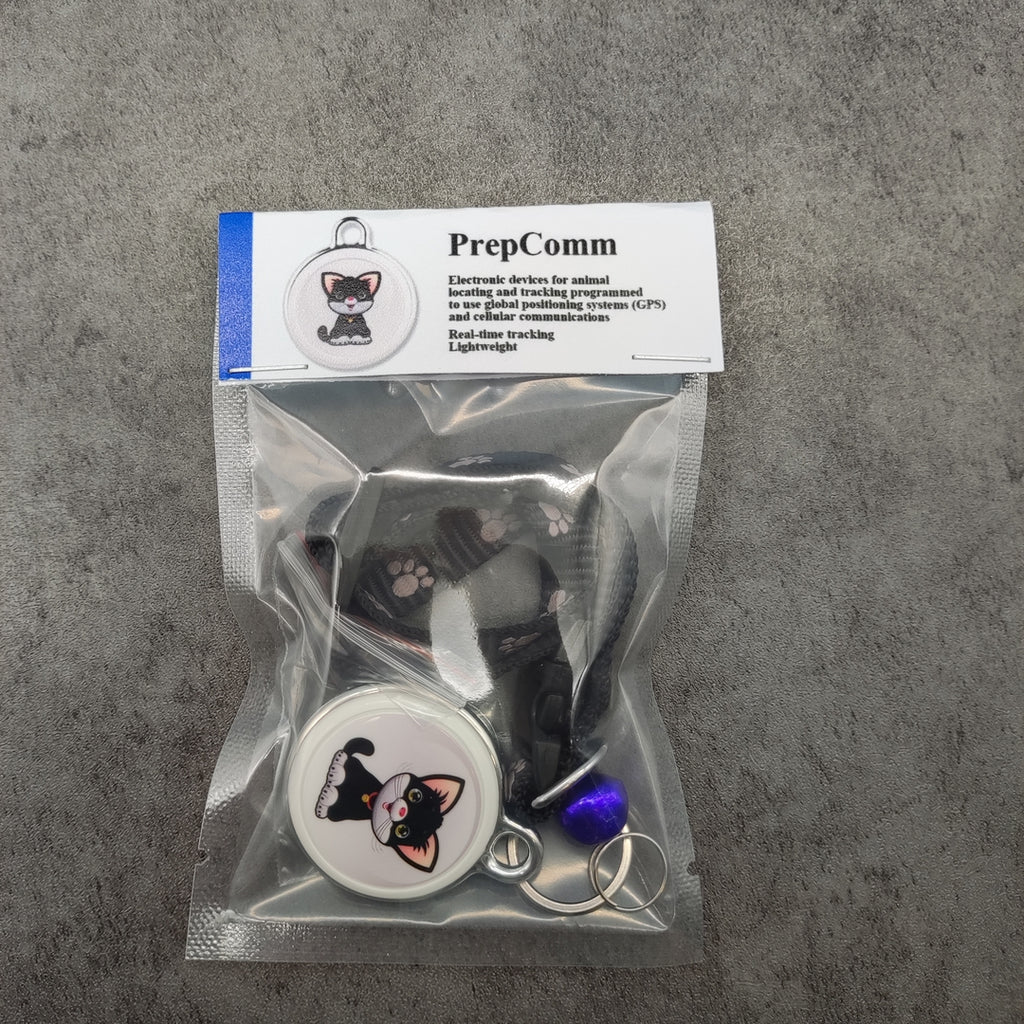 PrepComm Pet Tracker, White Cat Design, 1-Year Standby, Lightweight, Portable, Global GPS, Wireless