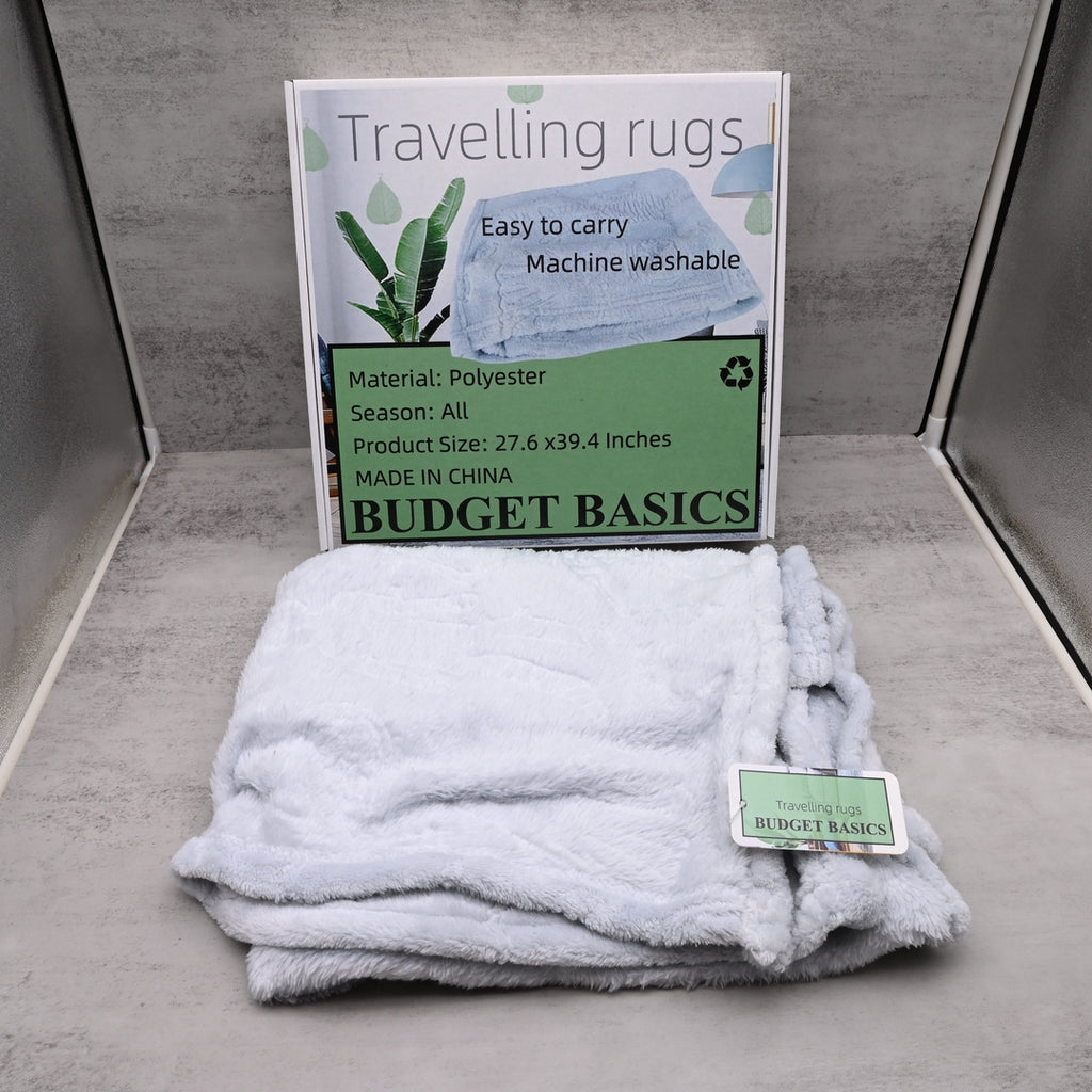 BUDGET BASICS Travel Blanket - Soft Lightweight Compact Throw for Airplane, Camping & Outdoor Use