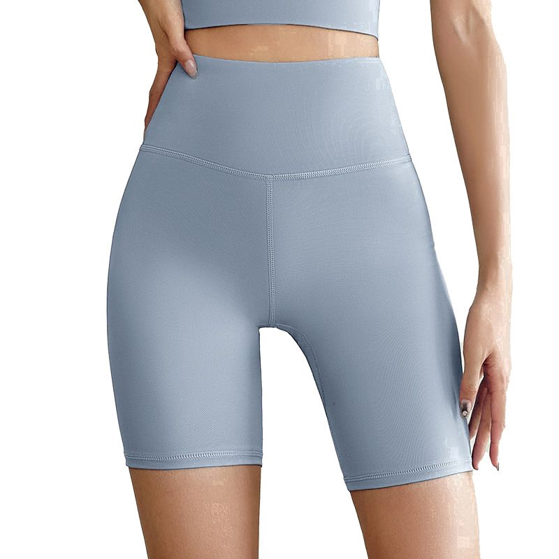 Olylulu Yoga Pants Gray Blue Yoga Shorts High Waisted Elastic Form Fitting Peach Lift Design for Running Yoga Fitness