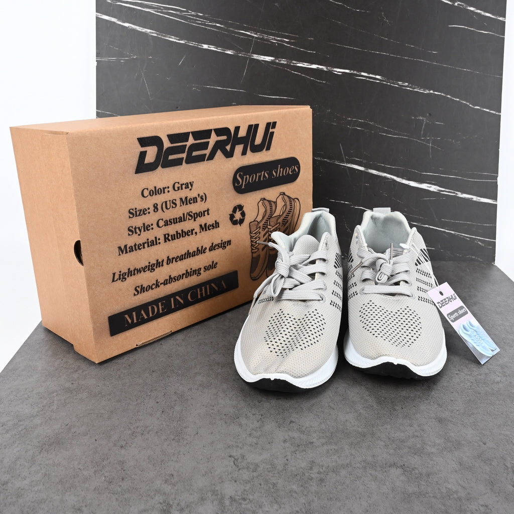 DEERHUI Men's Gray Casual Sport Shoes Everyday Wear Comfortable Athletic Sneakers
