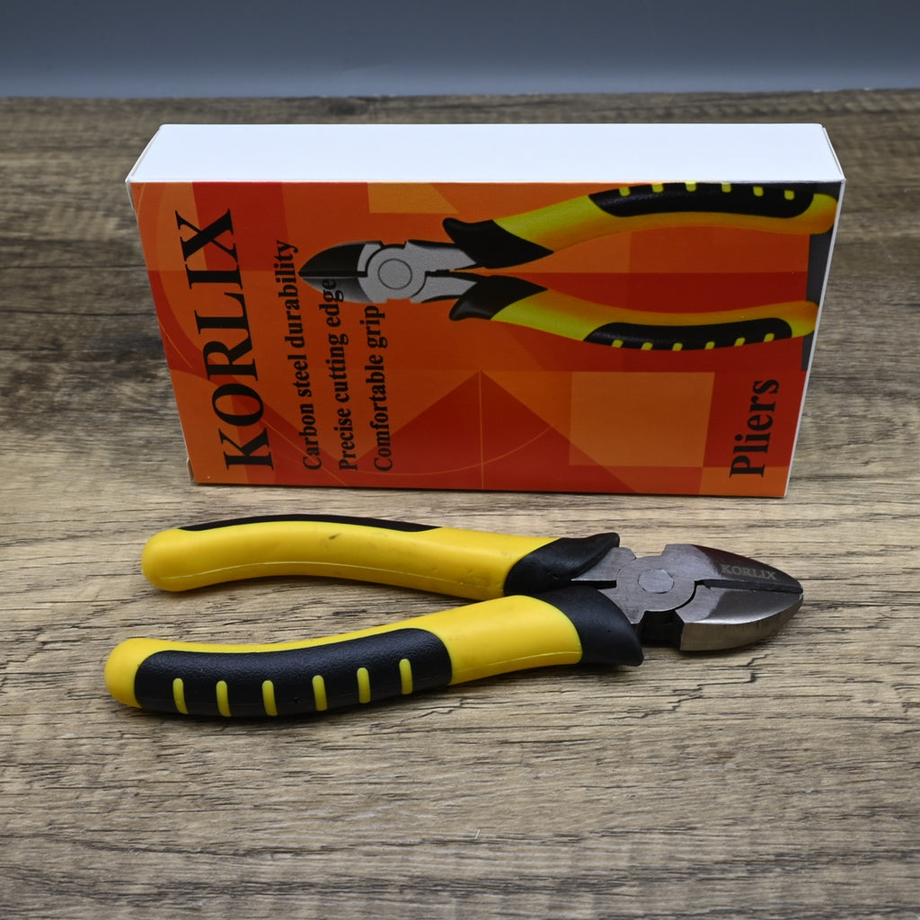 KORLIX Pliers Tiger Pattern 6 Inch Diagonal Pliers Carbon Steel Precise Cutting Durable for Gripping and Cutting Tasks