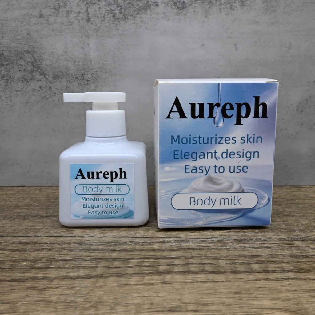 Aureph Body Milk Moisturizing Lotion Square Bottle Elegant Design Nourishes Skin for Daily Use