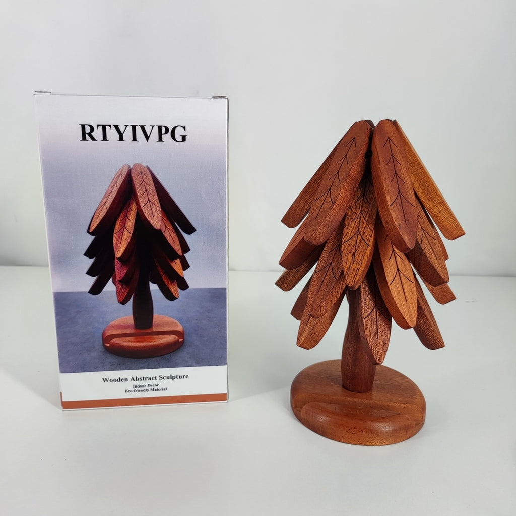 RTYIVPG Wooden Abstract Sculpture - Elegant Tree-Inspired Art for Minimalist Decor
