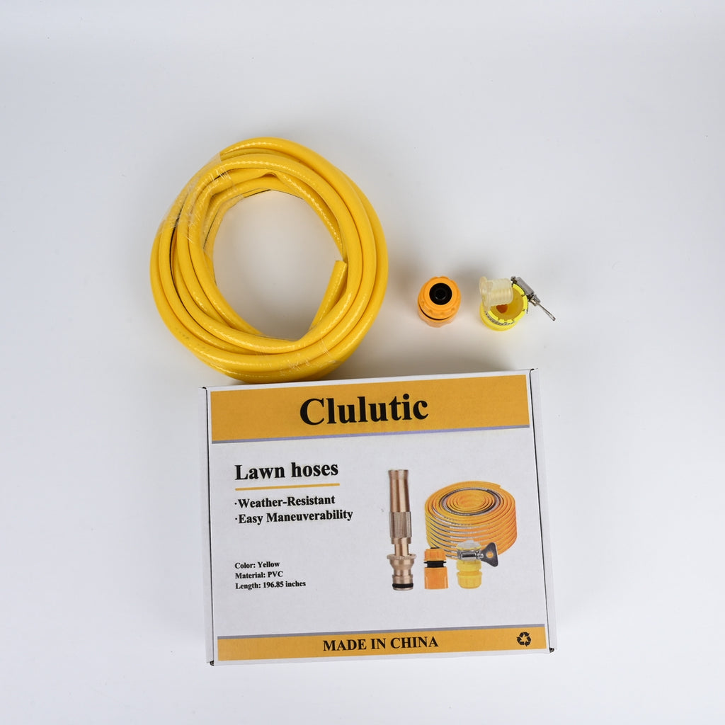 Clulutic Premium Lawn Hoses Expandable Garden Water Hose with Multi-Function Spray Nozzle