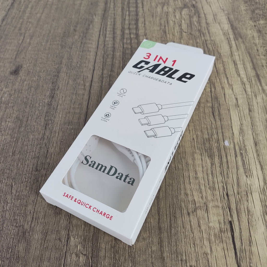 SamData USB Cables 3-in-1 Fast Charging Cable