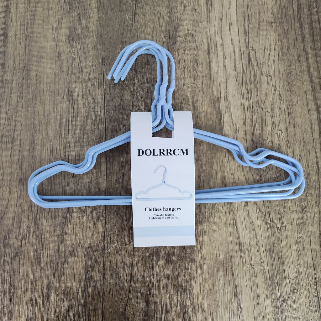 DOLRRCM Thickened Household Children's Clothes Hangers - Nordic Blue (Set of 5)