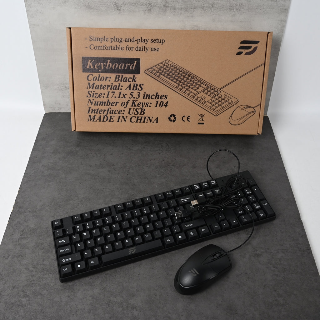 图形 Keyboard and Mouse Set Matte Black Quiet Keys Smooth Tracking Plug and Play for Work and Gaming