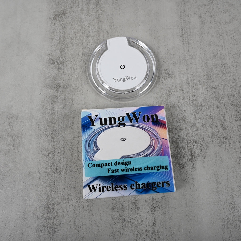 YungWon White Wireless Chargers K9 Round Ultra Thin 5W Wireless Phone Charger