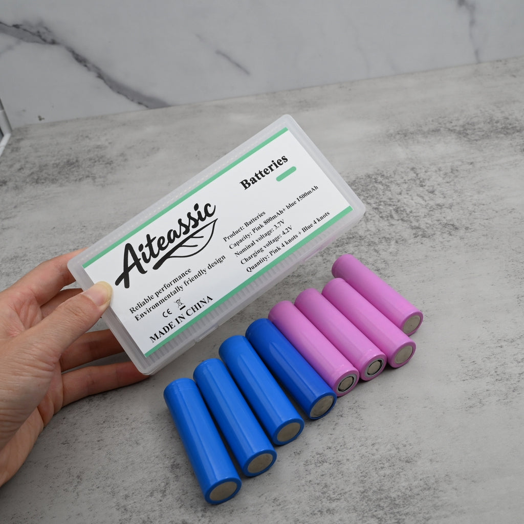 Aiteassic Lithium-Ion Batteries Dual Pack - Mixed Capacity Rechargeable Batteries for Camping & Power Bank