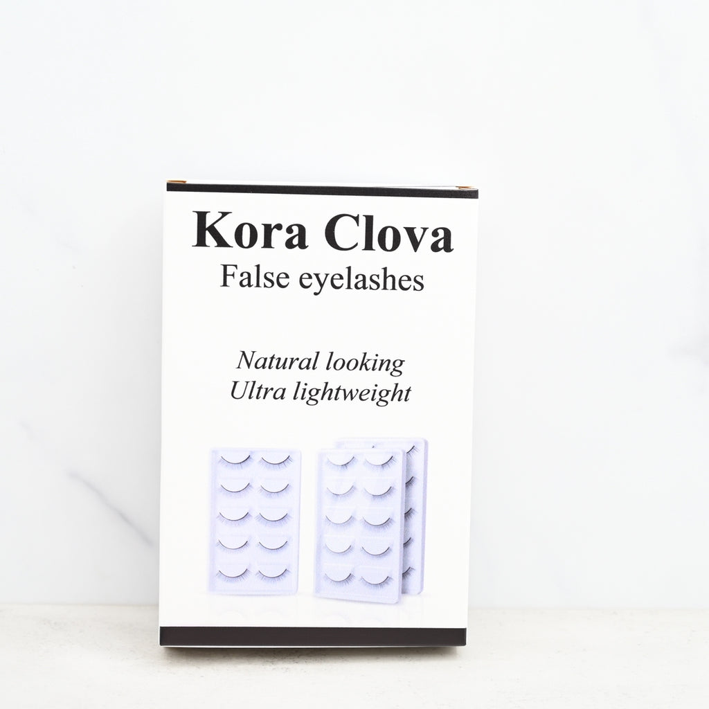 Kora Clova Premium Natural Looking False Eyelashes Reusable Lightweight Black Lashes for Glamorous Eyes