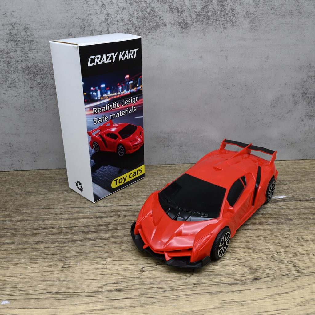 CRAZY KART Toy Cars Red Plastic Toy Car Durable Non Toxic Safe for Indoor and Outdoor Play for Kids