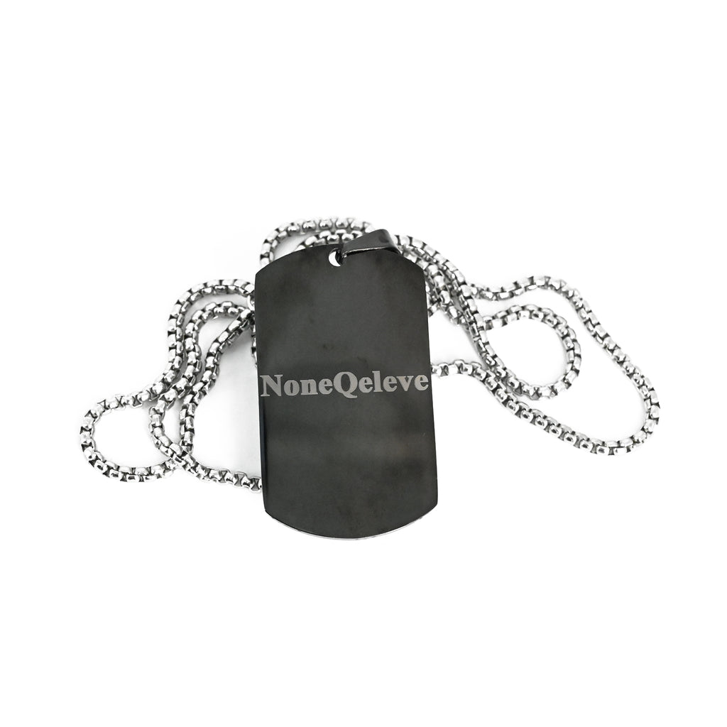 NoneQeleve Metal square pendant Necklace, Black