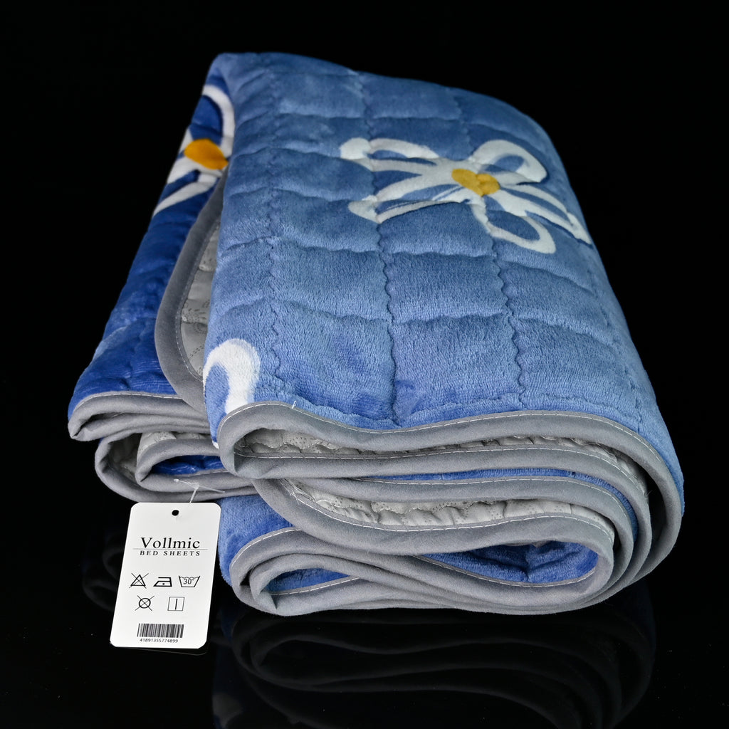 Vollmic™ Bed Sheets Blue Flowers Elegant