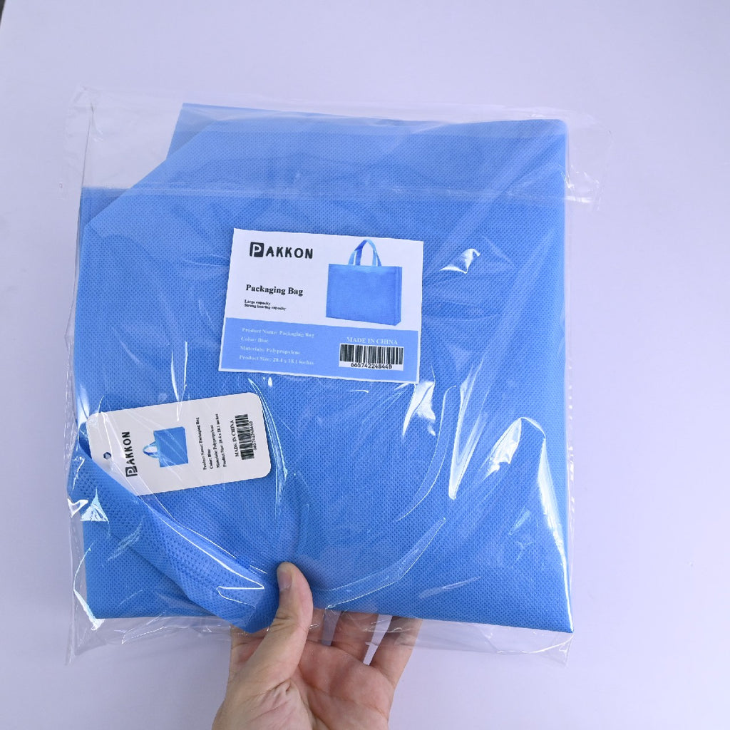 PAKKON Packaging Bag with Handles for Retail, Merchandise, Grocery Bag in Blue