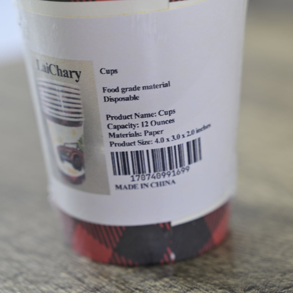 LaiChary Cartton Disposable Paper Cups 12 Oz Water Cups