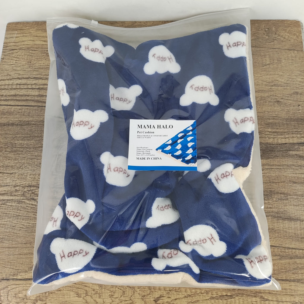 MAMA HALO Pet Cushion Plush Rectangle Pet Mat Ultra Soft Dog Cat Sleeping Cushion