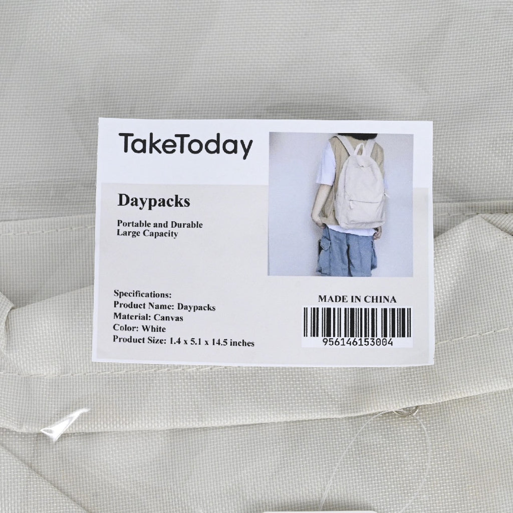 Taketoday Lightweight Daypacks Backpacks College School Bookbag For Men Women In White